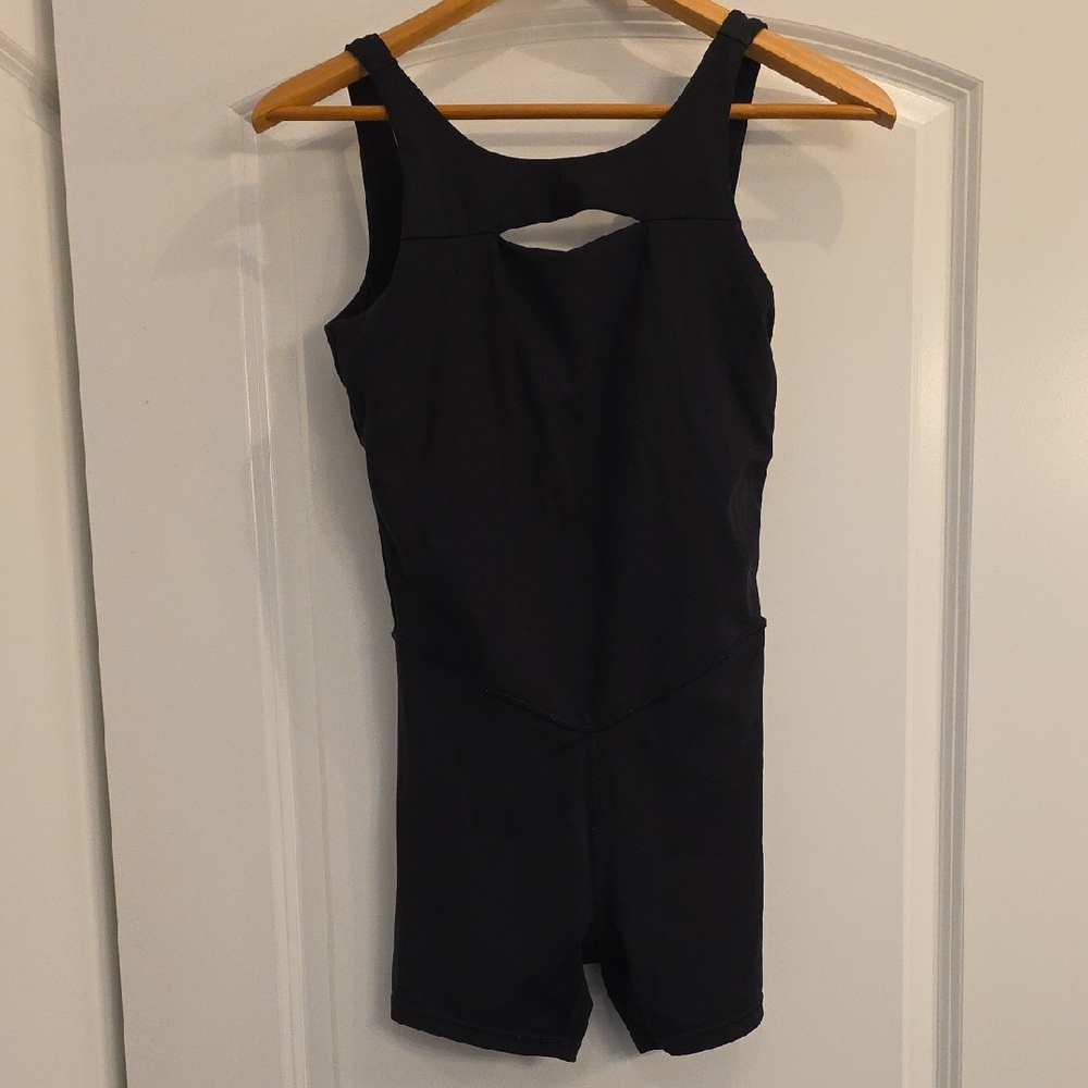 JoyLab Black Sleeveless Tank Romper with Back Keyhole